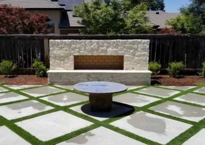 masonry outdoor fireplace and flooring in fresno california