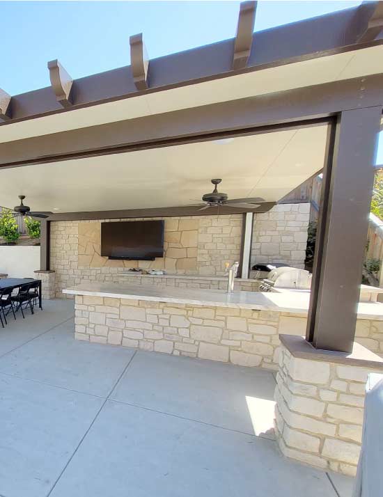masonry stone veneer and outdoor kitchen in fresno california