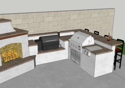 masonry kitchen design and 3d rendering in fresno california