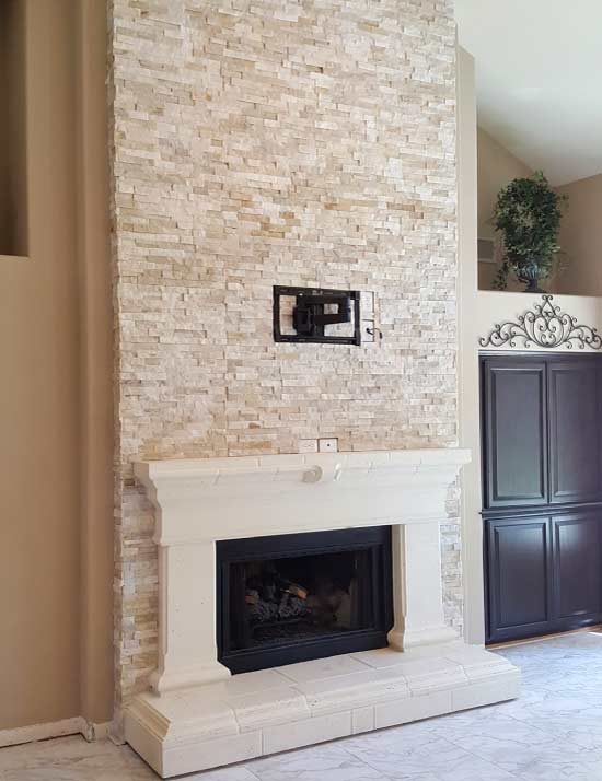 masonry indoor fireplace face remodel in fresno california