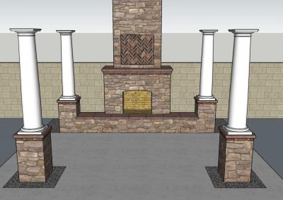 masonry columns 3d render