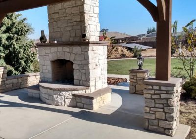 masonry outdoor fireplace